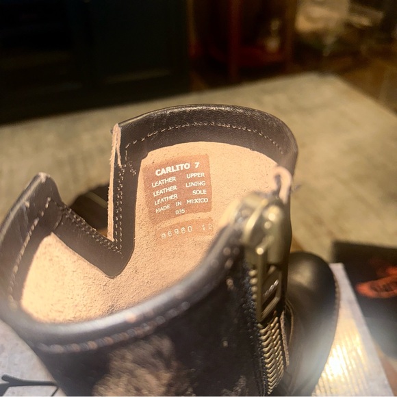 Freebird by Steven “Carlito” Distressed Black Leather Moto Boots Size 7 (Black) - Picture 7 of 8